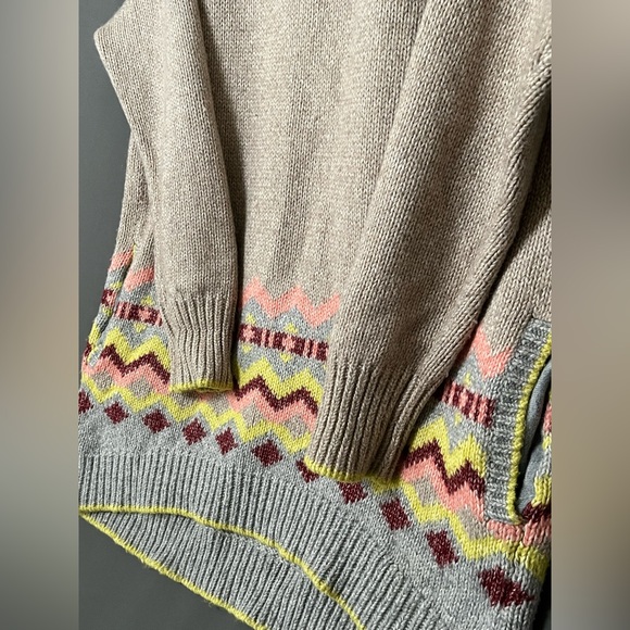 Victoria's Secret XL Wool Blend Multicolor Chevron Tunic Sweater - Picture 3 of 7